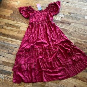 Off shoulder pinkish dress